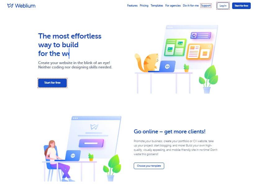 Weblium website builder