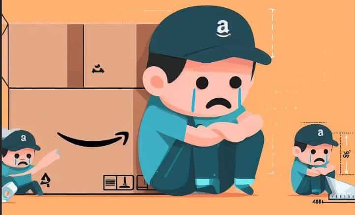 Amazon seller sitting sadly