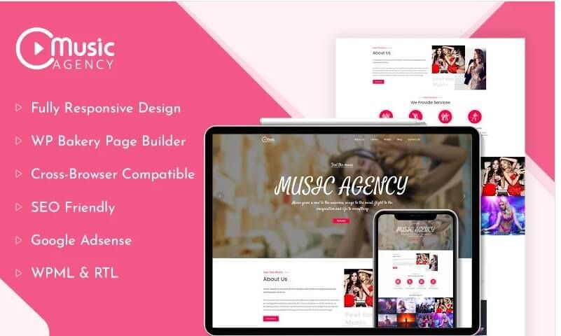 Music agency wordpress themes for musician bad