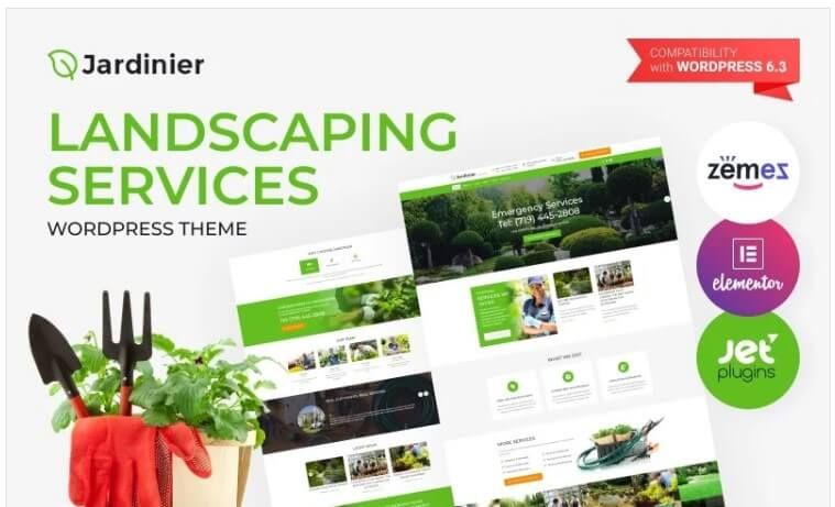 Jardinier - landscaping services wordpress theme