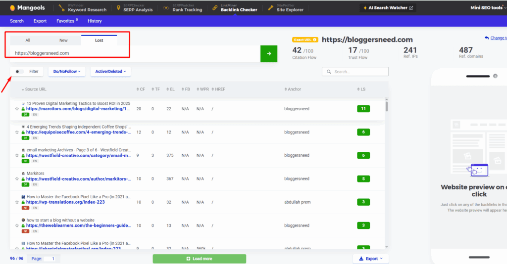Linkminer backlink monitoring tool