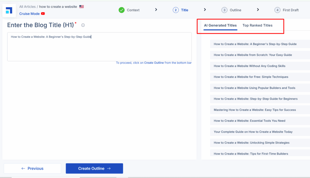 Scalenut Cruise Mode, Selecting Title Scalenut cruise mode, selecting title
