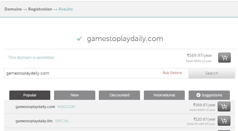 Namecheap domain searching