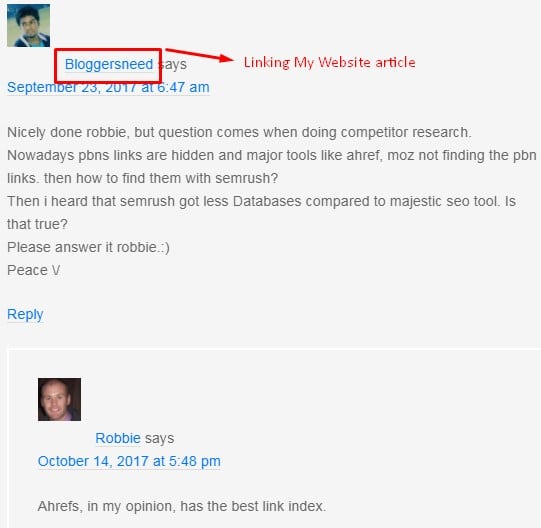 Blog commenting