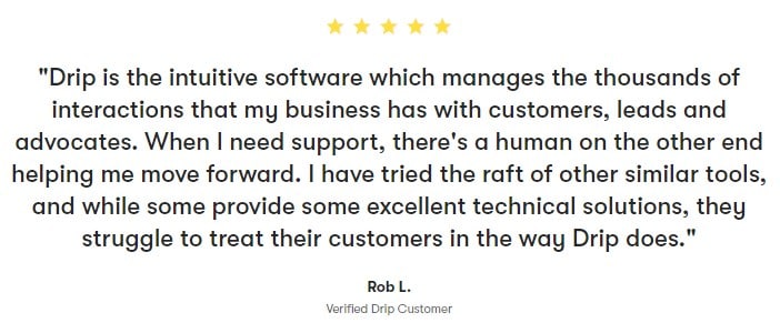 Drip'S Customer Testimonial Drip's customer testimonial