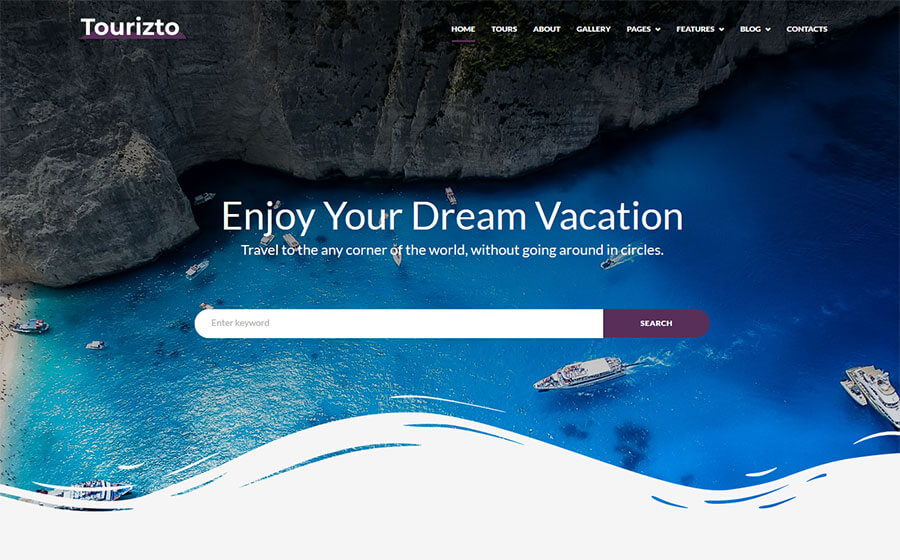 Tourizto - remarkable travel company elementor wordpress theme
