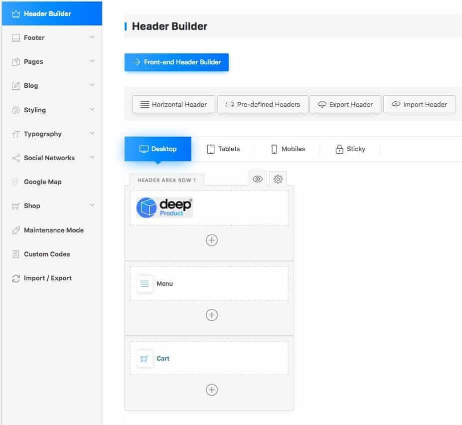 Header Building Options Header building options