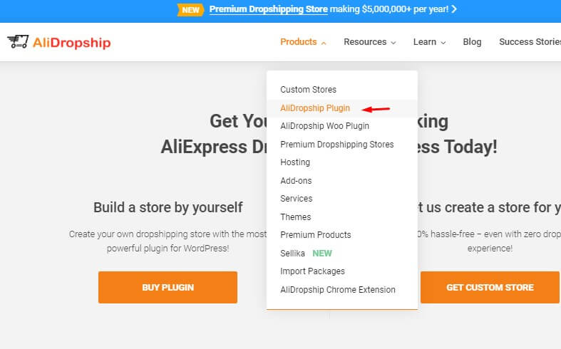 Alidropship homepage