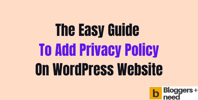 Add Privacy Policy On Wordpress Website Add privacy policy on wordpress website