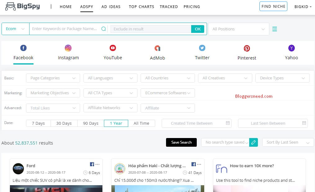 Bigspy Dashboard Bigspy dashboard