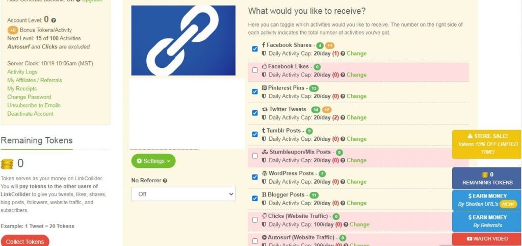 Link collider social shares