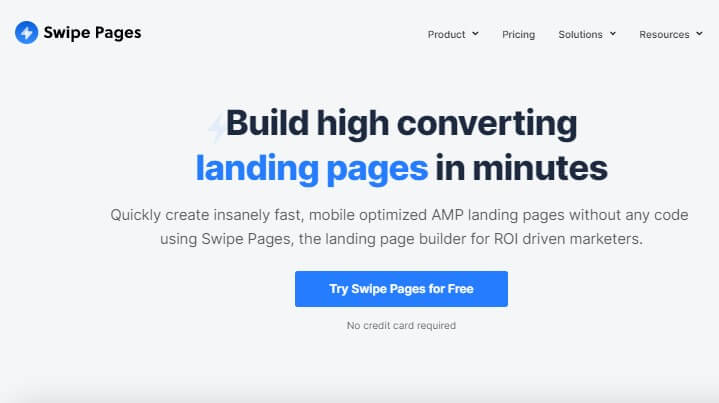 Swipe pages to create high converting landing pages