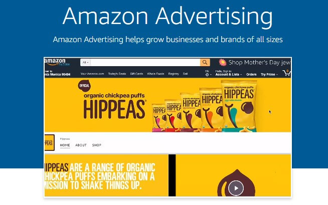 Amazon display ads homepage