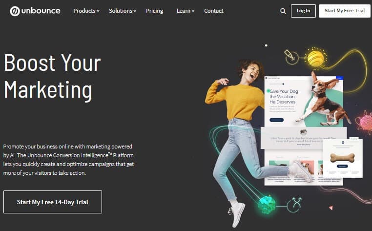 New dashboard of unbounce