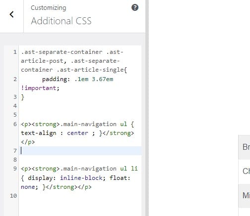 Additional css