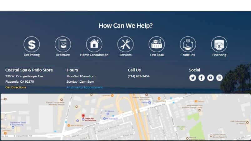 Google maps footer