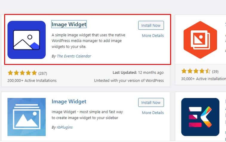Image widget plugin