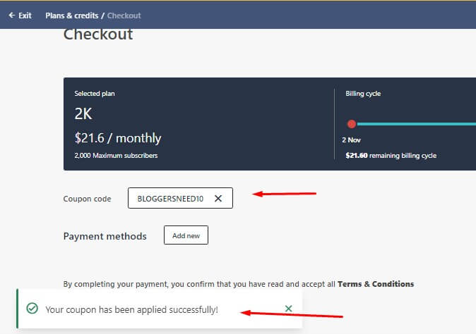 Applying Moosend Discount Code Applying moosend discount code