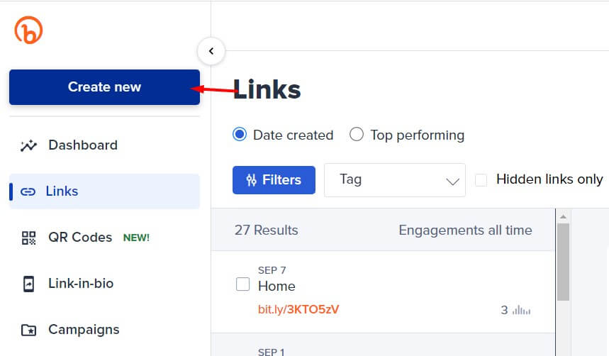 Bitly Create New Bitly create new