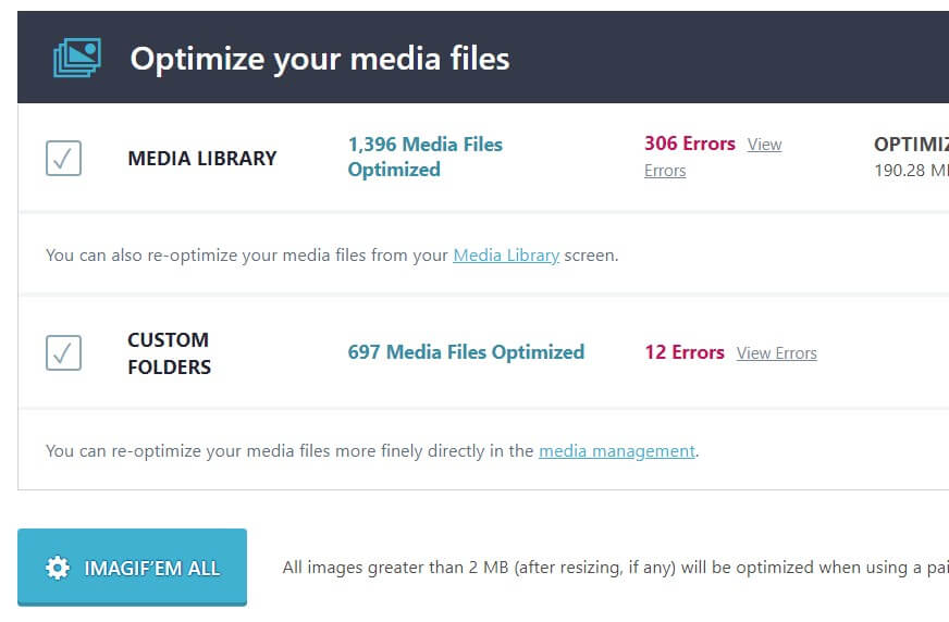 Imagify bulk