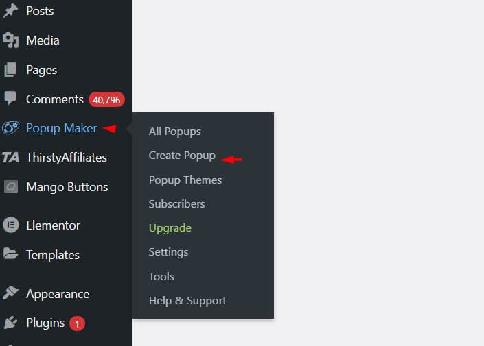 Create Popup Create popup