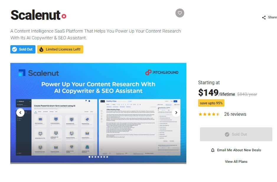 Scalenut Lifetime Deal Pitchground Scalenut lifetime deal pitchground