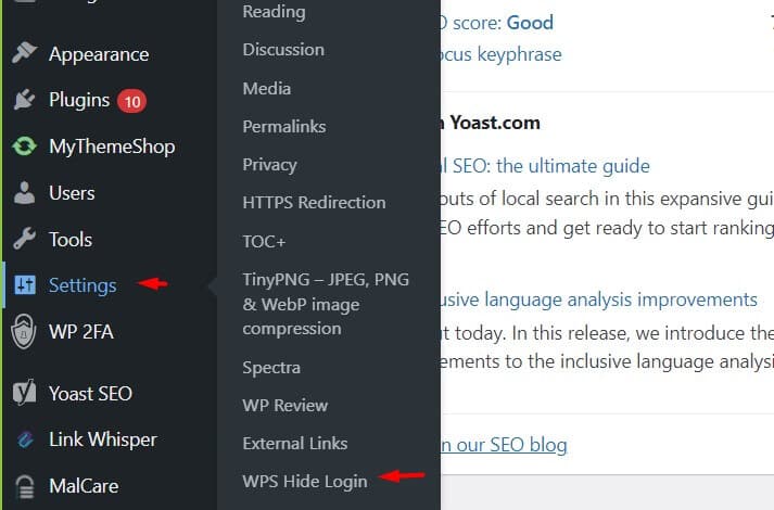 Selecting wps  hide login from settins