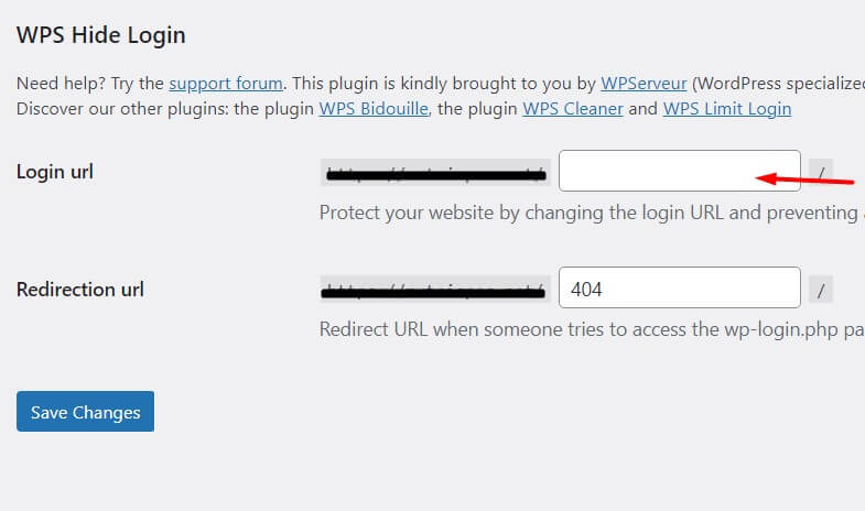 Changing login url on wps hide login plugin