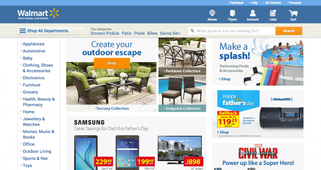 Walmart homepage