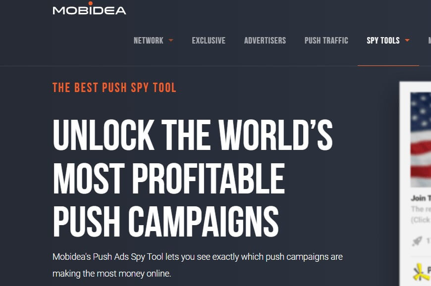 Mobidea push spy tool