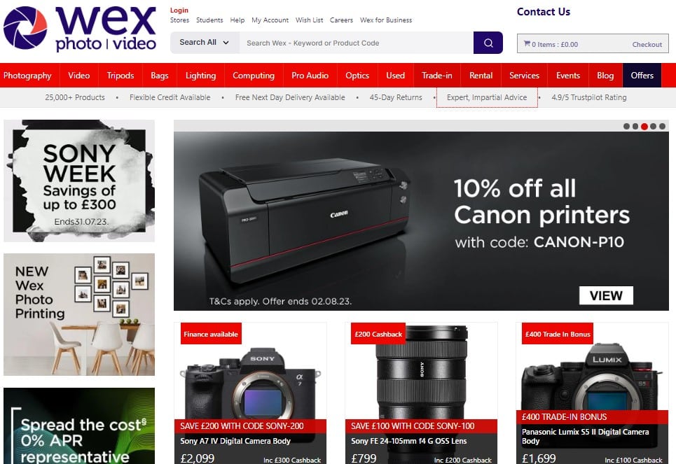 Wex photo video store