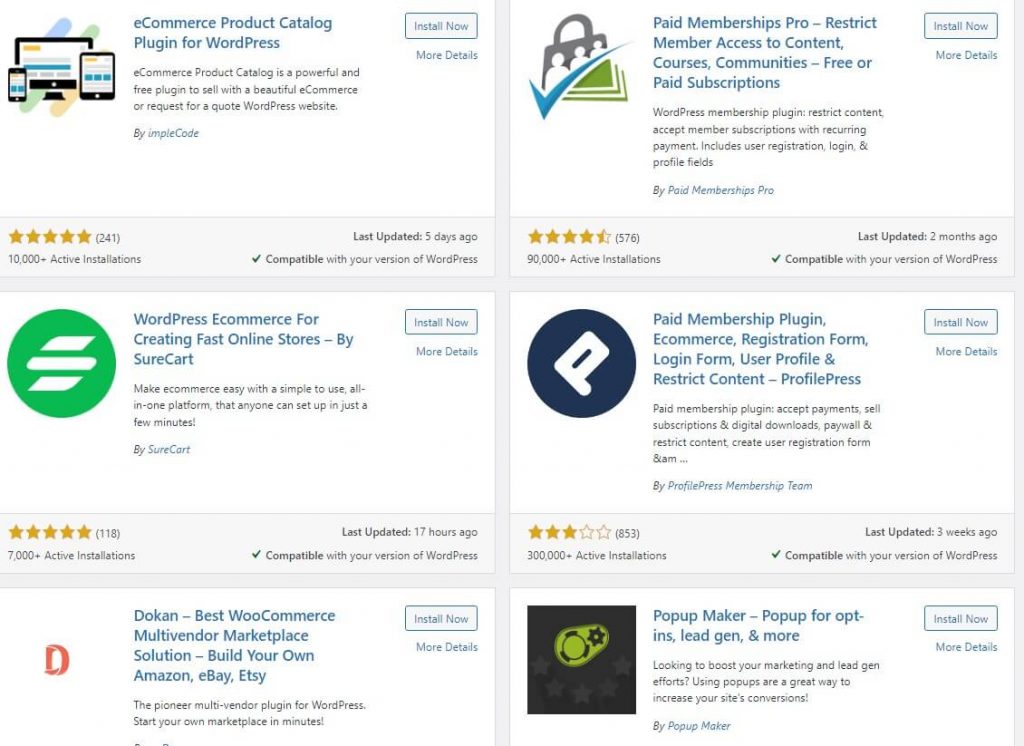 Plugins ecommerce store