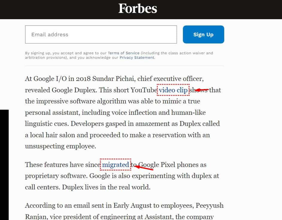 Forbes backlinks