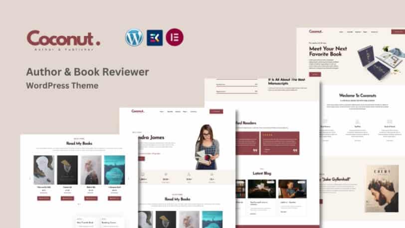 Coconut book author wordpress theme