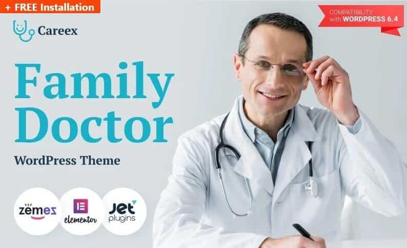 Careex - family doctor wordpress elementor theme