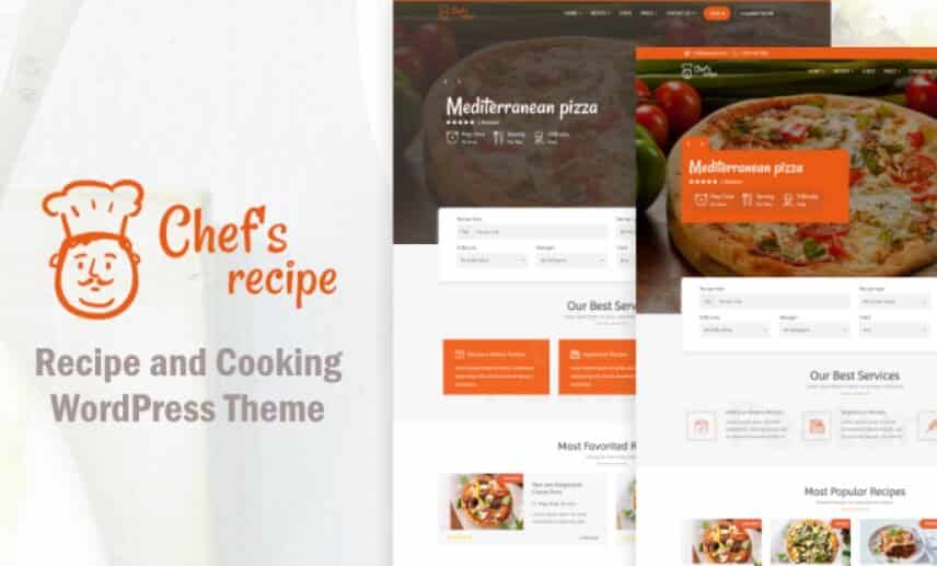 Chefs recipe food wordpress theme