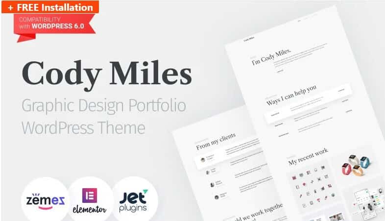 Codi miles graphic design portfolio wordpress theme
