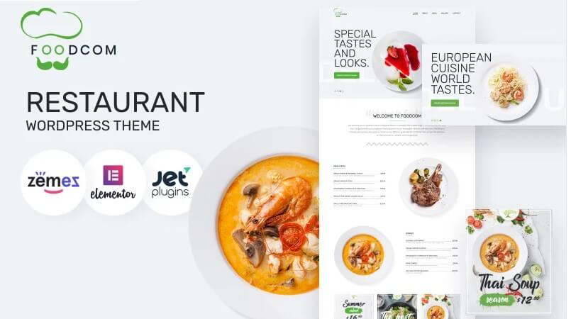 Foodcom restaurant wordpress elementor theme