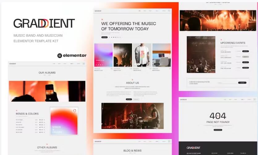 Graddient Musician Band Wordpress Theme Graddient musician band wordpress theme