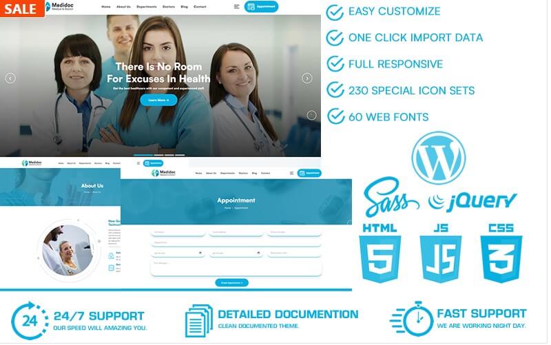 Medidoc - medical  doctor wordpress theme