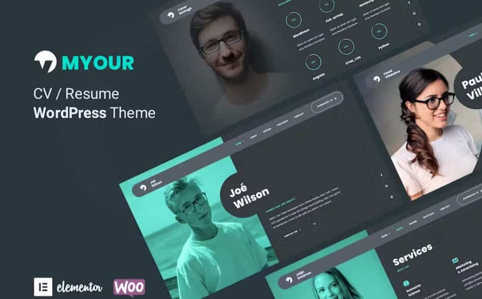 Myour - personal portfolio resume wordpress theme