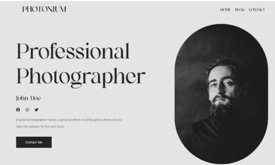 Photonium - photographer elementor wordpress theme