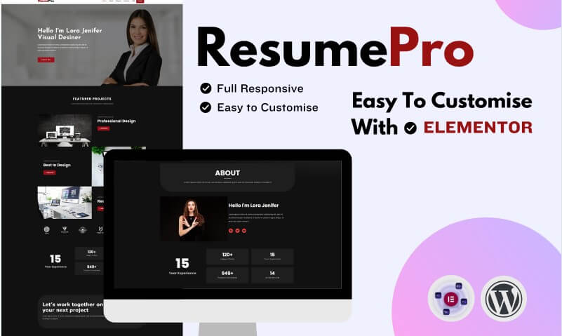 Resumepro minimalist portfolio- wordpress theme