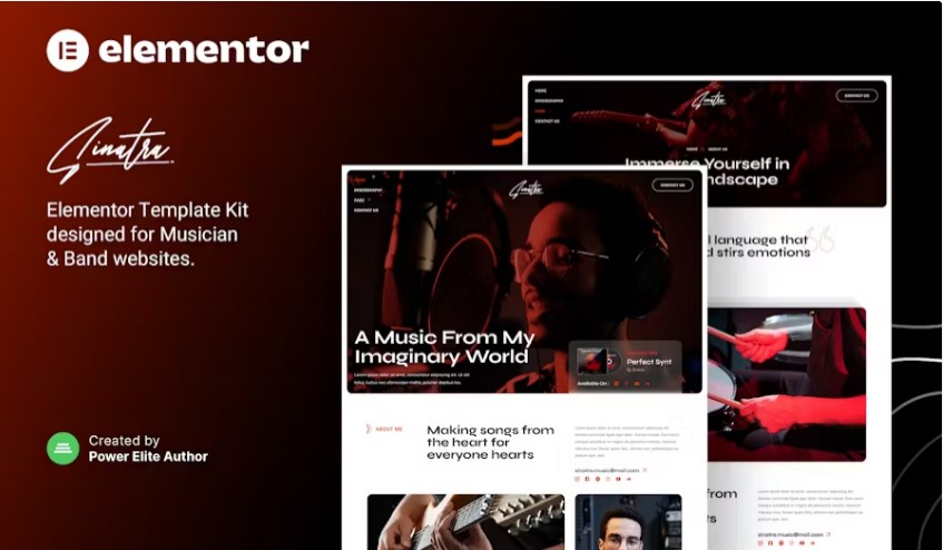 Sinatara Musician &Amp; Band Elementor Theme Sinatara musician & band elementor theme