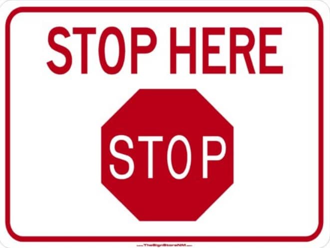 Stop here