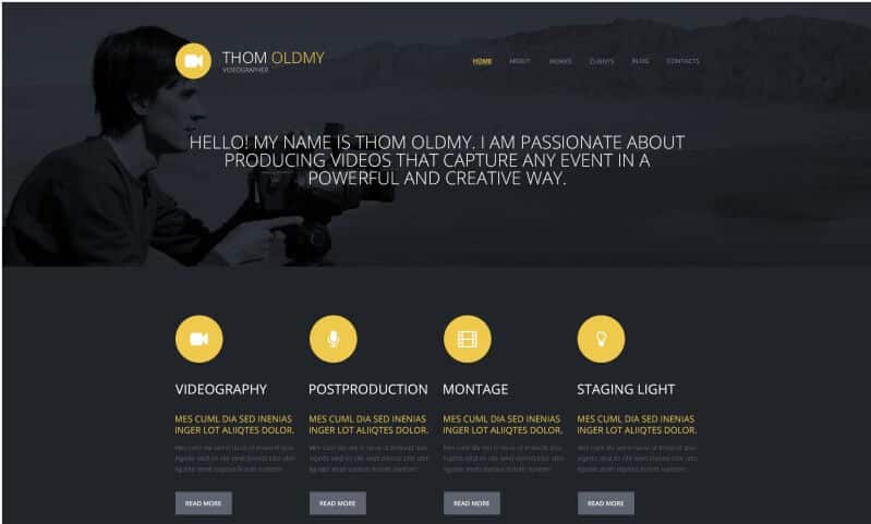 Videographer 03 wordpress theme