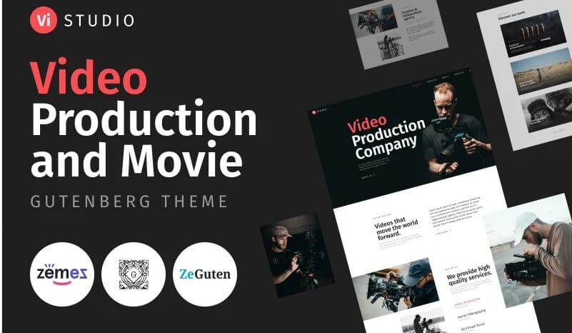 Vistudio wordpress themes for videographers