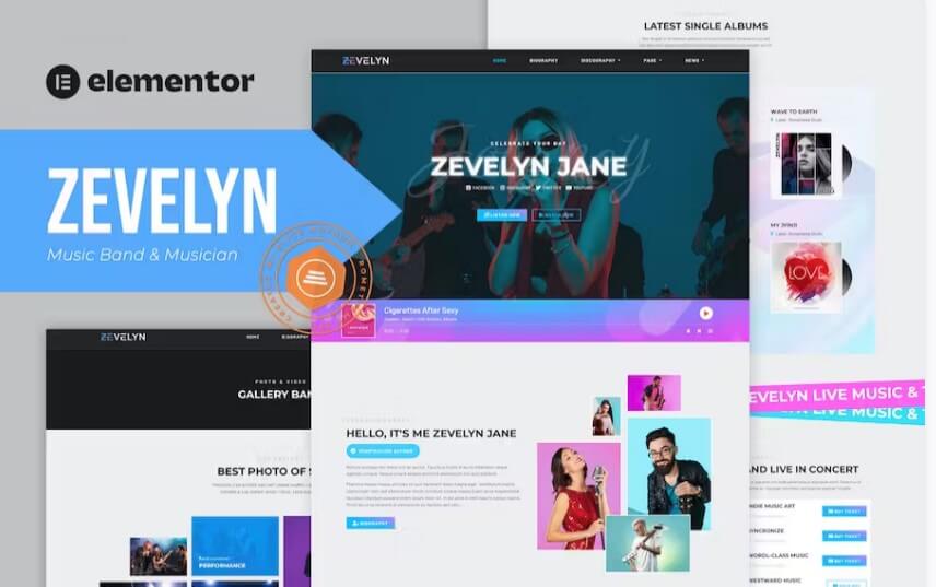 Zevelyn Best Wordpress Theme For Musician Band Zevelyn best wordpress theme for musician band