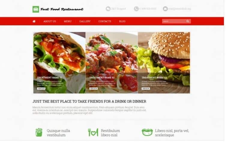 Fast food restaurant wordpress theme