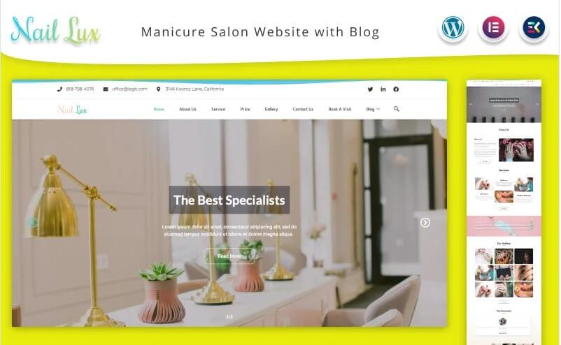 Nail Lux - Manicure Salon Website And Blog Wordpress Theme Nail lux - manicure salon website and blog wordpress theme